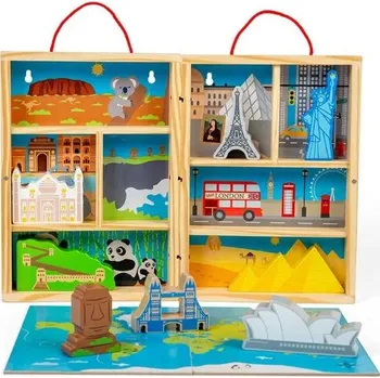 Dřevěná hračka Bigjigs Toys Dřevěná cestovatelská hrací sada