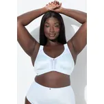 Ulla Popken, Plus size Podprsenka minimizer, satén, krajka, bez kostic, košíčky C-F pro plnoštíhlé nadměrná velikost, 841485700-1087, modrý, 120C, Nadměrné velikosti, Plus size oblečení, Oblečení pro boubelky, Oblečení pro baculky, Oblečení pro plnoštíhlé