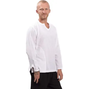 Pánská košile Košile Nepál / ETNO KURTA bílá BOHO 3XL