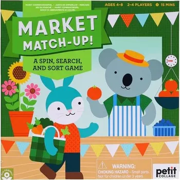 Výuková hračka Petit Collage Tržnice - zatoč, hledej a roztřiď!