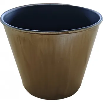 Květináč Plastový zlatý květináč 15,5 x 13 cm