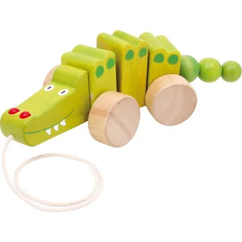 Dřevěná hračka small foot Dřevěný tahací krokodýl