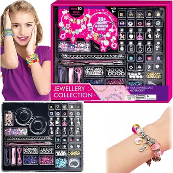 Dětské navlékací korálky SADA NA VÝROBU ŠPERKŮ NÁRAMKŮ PANDORA KORÁLKY CHARMS