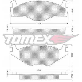 Brzdová destička Tomex TX 10-141 Sada brzdových destiček, kotoučové brzdy