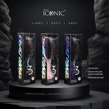 Kartáč pro zvířata True Iconic Aglow pin brush kartáč Barva: Růžová