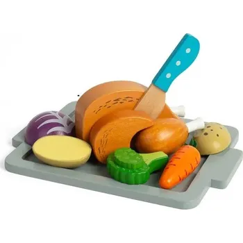 Dětská kuchyňka Bigjigs Toys Sada Pečené kuře se zeleninou