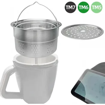 Parní hrnec Košík hrnec pro vaření v páře pro robot Thermomix TM7 TM6 TM5 stříbrná