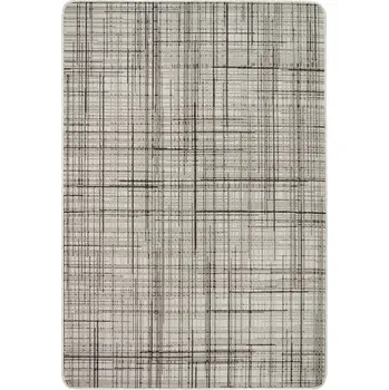 Koberec 50x80 cm PODGUMOVANÝ KOBEREC PROPLÉTANÝ ŠEDÝ GRAFITOVÝ MŘÍŽKA LINKY ČÁRKY