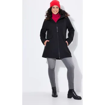 Pánská softshellová bunda Ulla Popken, Plus size HYPRAR softshellová bunda, vodoodpudivá, kapuce pro plnoštíhlé nadměrná velikost, 839731100-1131, černý, 54/56, Nadměrné velikosti, Plus size oblečení, Oblečení pro boubelky, Oblečení pro baculky, Oblečení pro plnoštíhlé, Oblečení p