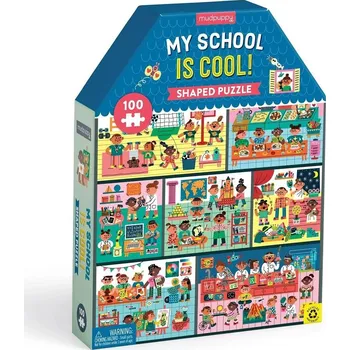 Puzzle Mudpuppy Moje škola- puzzle ve tvaru domu 100 dílků