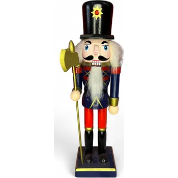 Vánoční dekorace Vánoční dekorace louskáček - Modro-červený s holí (30 cm)