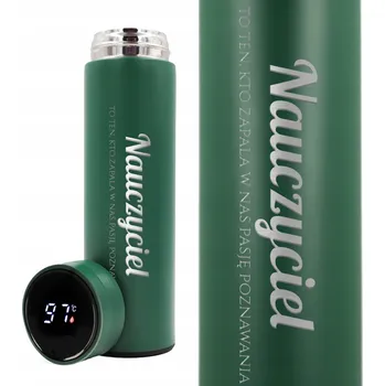 Termoska TERMOSKA Zielony NAUCZYCIEL ZAPALA PASJĘ Termoska Zelený "Učitel Zapaluje Vášeň" – Dárek ke Dni Učitelů