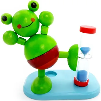 Dřevěná hračka Hess Přesýpací hodiny žába pro měření doby čištění zubů