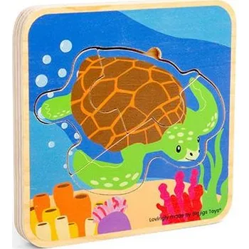 Dřevěná hračka Bigjigs Toys Puzzle Životní cyklus želvy