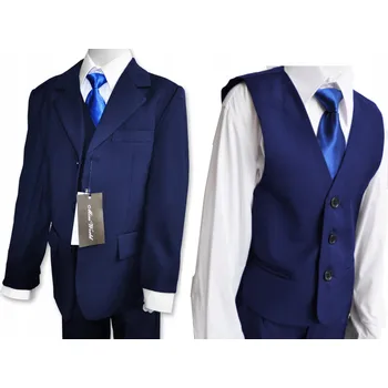 Chlapecké oblečení Chlapecký oblek 5 dílný svaté přijímání zkouška Tmavě modrý 130/134 cm Velikonoce K PRVNÍMU SVATÉMU PŘIJÍMÁNÍ