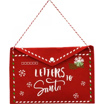 Vánoční dekorace Vánoční obálka DOPIS PRO SANTA CLAUSE PLSTĚNÁ 38x30CM LETTERS SANTA