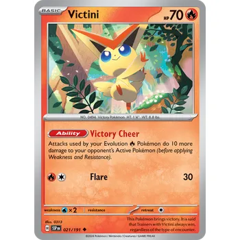 Karetní hra Victini 021/191 - Surging Sparks Typ karty: Reverse Holo