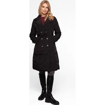 Černý dámský prošívaný zimní kabát s límečkem BLH 201033 FX - black Velikost: 2XL