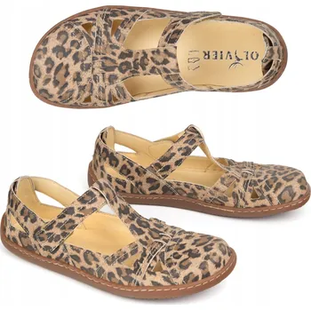 Dámské tenisky Dámské BAREFOOT boty na léto Olivier 1285 na suchý zip panterka 39