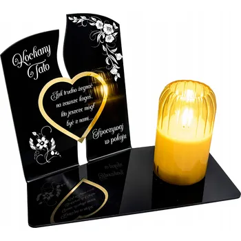 Smuteční dekorace VĚČNÁ HŘBITOVNÍ SVÍČKA Soška pro TATÍNKA na hrob všech svatých LED