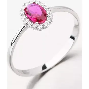 Prsten Dámský prsten žluté zlato 585 zirkon s rubín 11-320 velikost 58