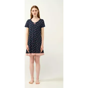 Dámská noční košile Vamp - Mikromodální noční košile s krátkými rukávy velikost S