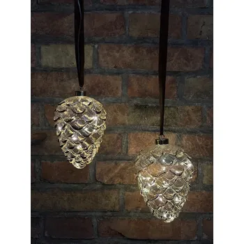 Obraz Světelné šišky na stužce – vánoční elegance Velikost: Velká