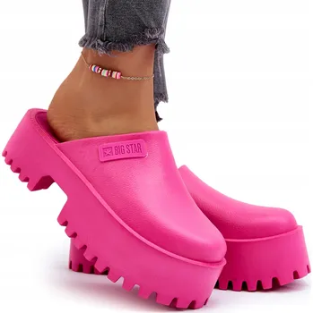 Dámské pantofle NAZOUVÁKY s masivní podrážkou, módní BIG STAR NN274019 FUKSJA 38