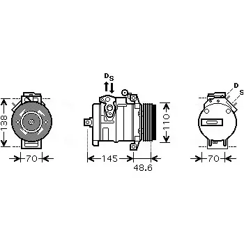 Kompresor klimatizace AVA QUALITY COOLING Kompresor klimatizace AVA BWAK334 + DOPRAVA ZDARMA!