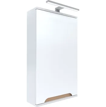 Komoda Skříňka se se zrcadlem 45x16x75 bílá/dub LED chrom Omeble