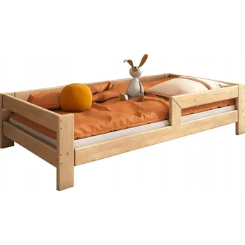 Postel Dětská dřevěná vyvýšená postel 90 x 200 cm hnědá