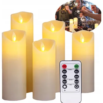 Svíčka LED SVÍČKA S PLYNOUCÍM PLAMENEM A DÁLKOVÝM OVLADAČEM PRO VÁNOCE A PAMÁTKY