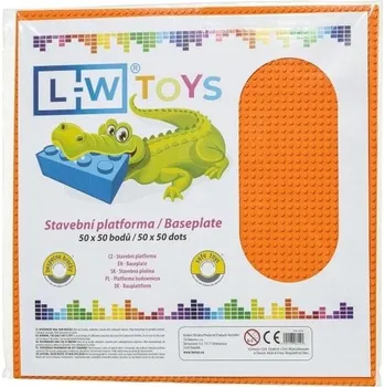 ostatní stavebnice L-W Toys Velká podložka na stavění 50x50 bodů oranžová