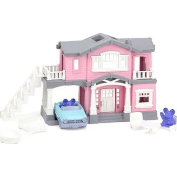 Green Toys Růžový dům s 9 ks příslušenství