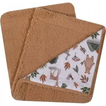 Dětská deka UVIE Dětská deka Teddy Medvídek olivové stromy 87x77 cm hnědá