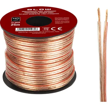 Audio kabel BLOW Reproduktorový kabel 2x1,50 mm průhledný 25 m