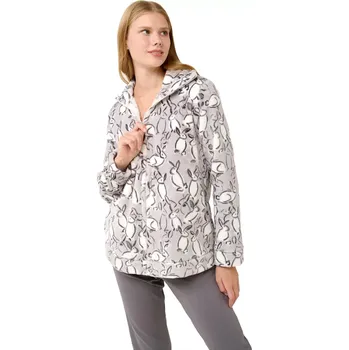 Dámské noční prádlo Dámský župan na zip s potiskem králíčka Vamp 21457 velikost L