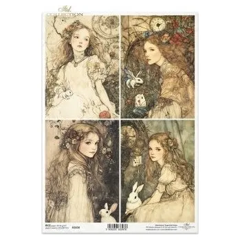 Umělecký papír Rýžový papír A4- R2638 Secese - postavy