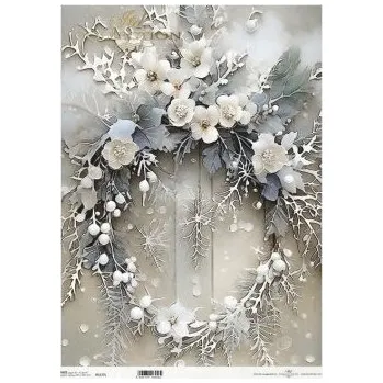 Umělecký papír Rýžový papír A3- R1177L Zimní věnec
