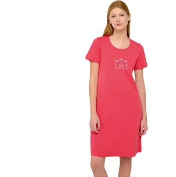 Dámská noční košile Bavlněná letní noční košile Vamp s krátkými rukávy 22304 red rouge velikost L