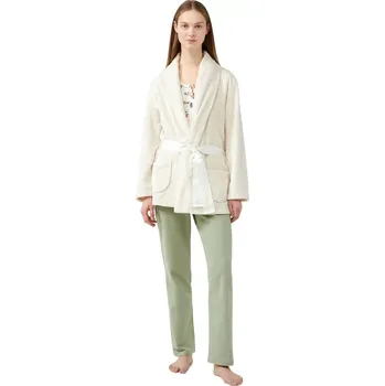 Dámský župan Dámský béžový fleecový župan Vamp 21361 velikost L