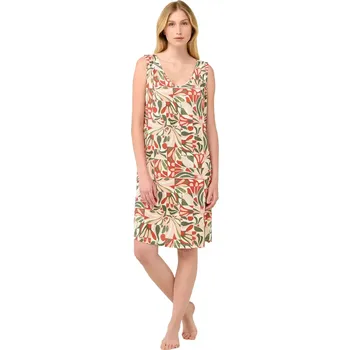 Dámská noční košile Letní noční košile bez rukávů s potiskem Vamp 22024 red cinnabar velikost M