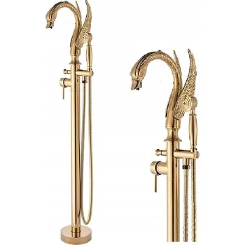 Vodovodní baterie Volně stojící vanová baterie dvouručková CHDE starožitná retro zlatá / zlatá barva