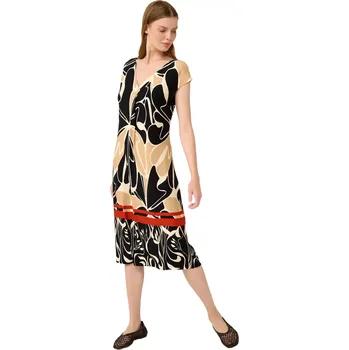 Dámské oblečení Viskózové letní šaty s výstřihem do V Vamp 22476 black velikost L