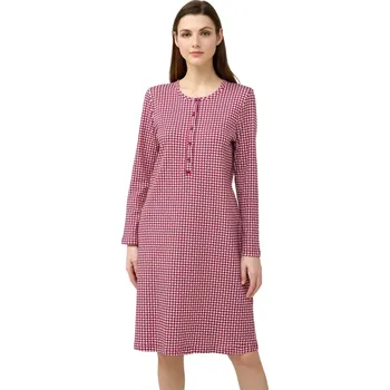 Dámská noční košile Dámská bavlněná noční košile s knoflíkovou légou Vamp 23224 red beet velikost L