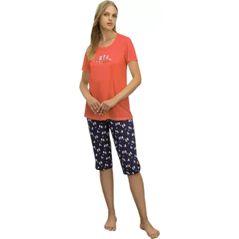 Dámská móda Dvoudílné dámské pyžamo 16323 korál velikost M