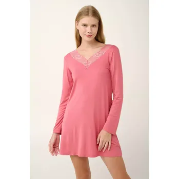 Dámská noční košile Vamp - Mikromodální noční košile s krajkou velikost M