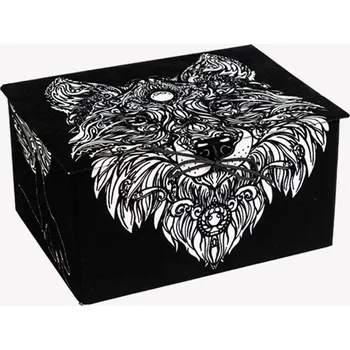Úložný box Colorvelvet Sametová omalovánka box Vlk