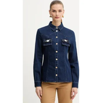 Dámská košile Džínová košile Fracomina dámská, modrá barva, regular, s klasickým límcem, FS25WT6004W78201 55X, vel. L