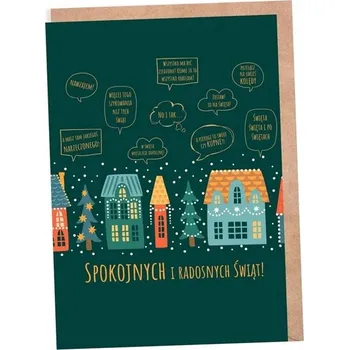 Obraz Vánoční přání s domky a vánočním přáním